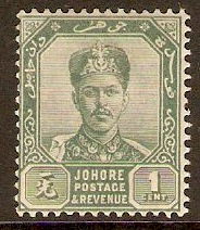 Johore 1896 1c Green. SG39.