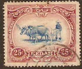 Kedah 1919 25c Blue and purple. SG23.