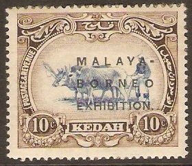 Kedah 1922 10c Blue and sepia. SG48.