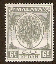 Kedah 1950 6c Grey. SG80.
