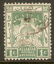 Kelantan 1911 1c Blue-green. SG1a.