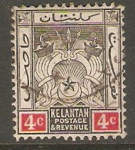 Kelantan 1911 4c Black and red. SG3.