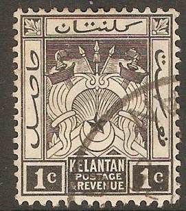 Kelantan 1921 1c Black. SG15.
