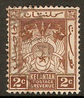 Kelantan 1921 2c Brown. SG16.