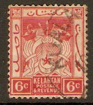 Kelantan 1921 6c Scarlet. SG19a.