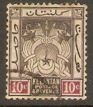 Kelantan 1921 10c Black and mauve. SG20.