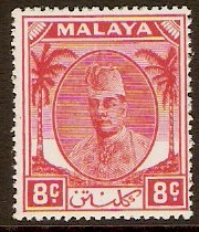 Kelantan 1951 8c Scarlet. SG67.
