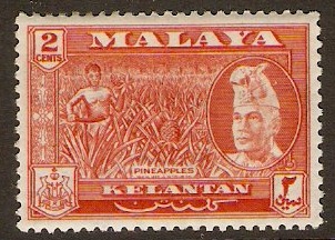 Kelantan 1957 2c Orange-red. SG84