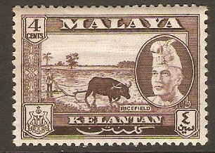 Kelantan 1957 4c Sepia. SG85