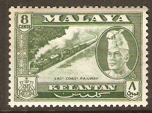 Kelantan 1957 8c Myrtle-green. SG87