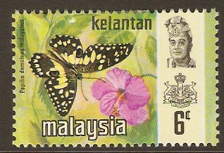 Kelantan 1971 6c Butterfly Series. SG115.