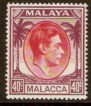 Malacca 1949 40c Red and purple. SG13.