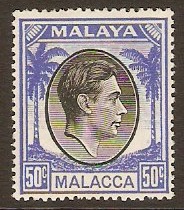 Malacca 1949 50c Black and blue. SG14.