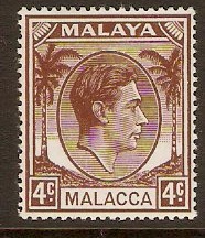 Malacca 1949 4c Brown. SG6.