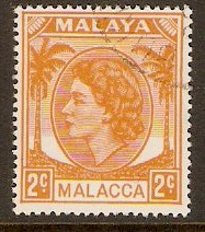 Malacca 1954 2c Yellow-orange. SG24.