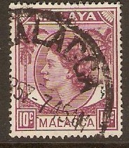 Malacca 1954 10c Reddish purple. SG29a.