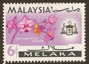 Malacca 1965 6c Orchid Series. SG64.