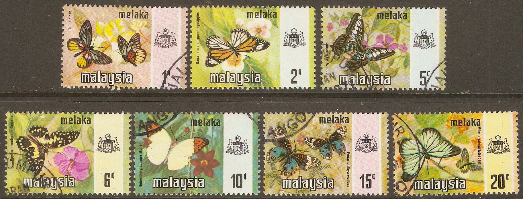 Malacca 1971 Butterfly set. SG70-SG76.