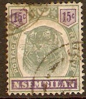 Negri Sembilan 1895 15c Green and violet. SG11.