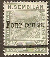 Negri Sembilan 1898 4c on 1c Green. SG16.