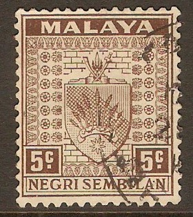 Negri Sembilan 1935 5c Brown. SG26.