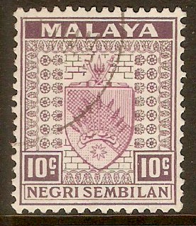 Negri Sembilan 1935 10c Dull purple. SG30.