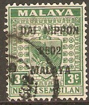 Negri Sembilan 1942 3c Green. SGJ229.