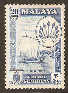 Negri Sembilan 1957 20c Blue. SG75