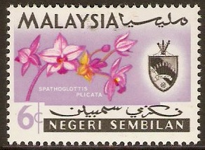 Negri Sembilan 1965 6c Orchid Series. SG84.