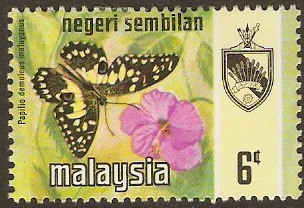 Negri Sembilan 1971 6c Butterfly Series. SG94.