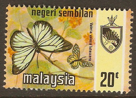 Negri Sembilan 1971 20c Butterflies series. SG97.