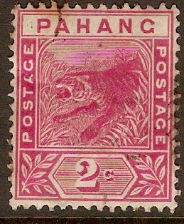 Pahang 1891 2c Rose. SG12.