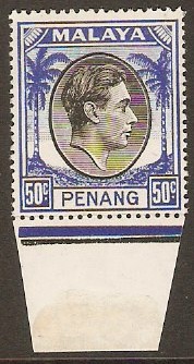Penang 1949 50c Black and blue. SG19.