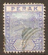Perak 1892 5c Blue. SG64.