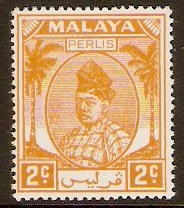 Perlis 1951 2c Orange. SG8.