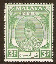 Perlis 1951 3c Green. SG9.