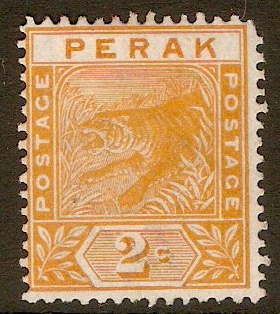 Perak 1892 2c Orange. SG63.