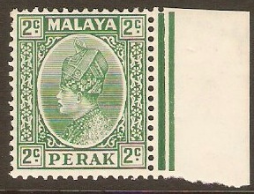 Perak 1935 2c Green. SG89.