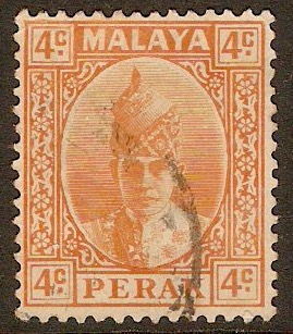 Perak 1938 4c Orange. SG107.