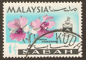 Sabah 1965 1c Orchids series. SG424.