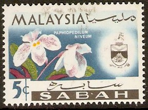 Sabah 1965 5c Orchid Series. SG426.