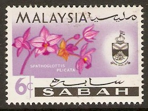 Sabah 1965 6c Orchid Series. SG427.