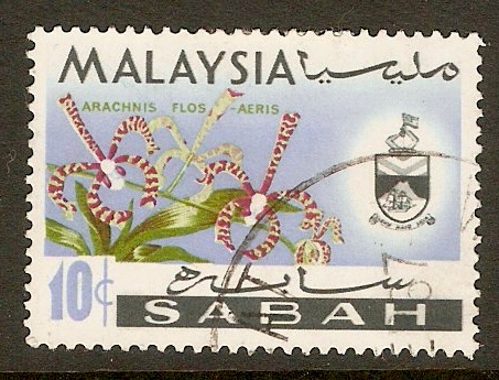 Sabah 1965 10c Orchids series. SG428.