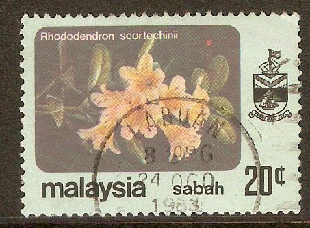 Sabah 1979 20c Flowers series. SG450.