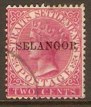 Selangor 1885 2c Bright rose. SG42.