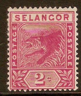 Selangor 1891 2c Rose. SG50.