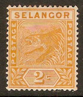 Selangor 1891 2c Orange. SG51.