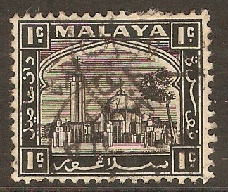 Selangor 1935 1c Black. SG68.