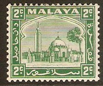 Selangor 1935 2c Green. SG69.
