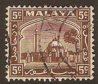 Selangor 1935 5c Brown. SG73.